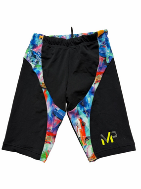 MP Michael Phelps Black Swim Jammers Bathing Suit Colourful Car-Print Size 24